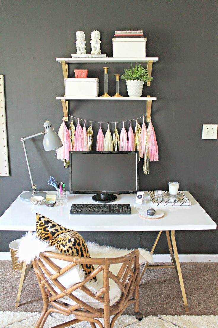 IDEAS ON DECORATING A HOME OFFICE DESK, by Girl Boss Boutique