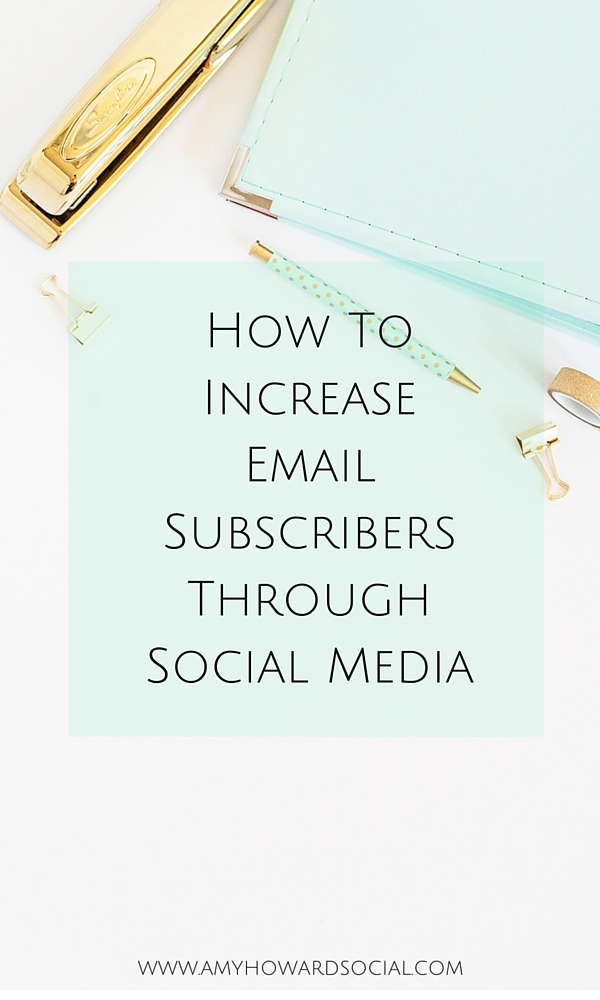 Want to increase your email subscribers through social media? Yes it is possible!! Take a look at these informative tips from Amy Howard Social!